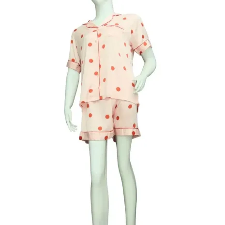 Pink Satin sleepwear pajama set