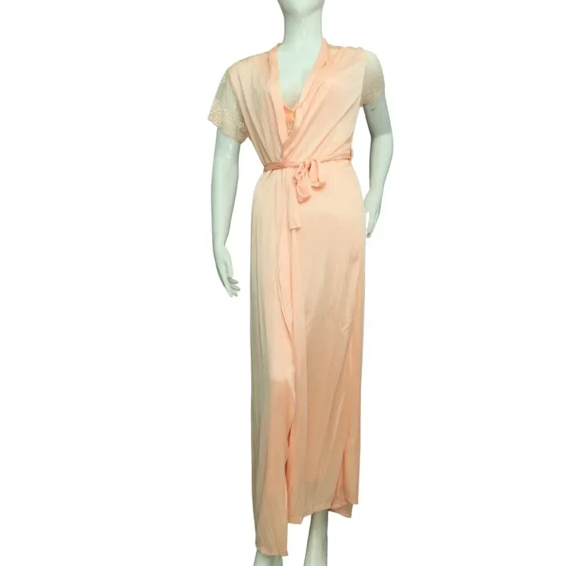Long Silk Gown Set